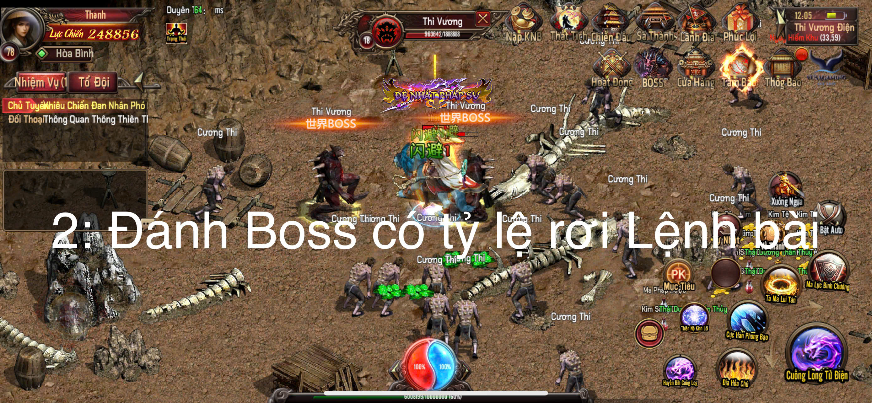 Đánh Boss có tỷ lệ rơi Lệnh bài